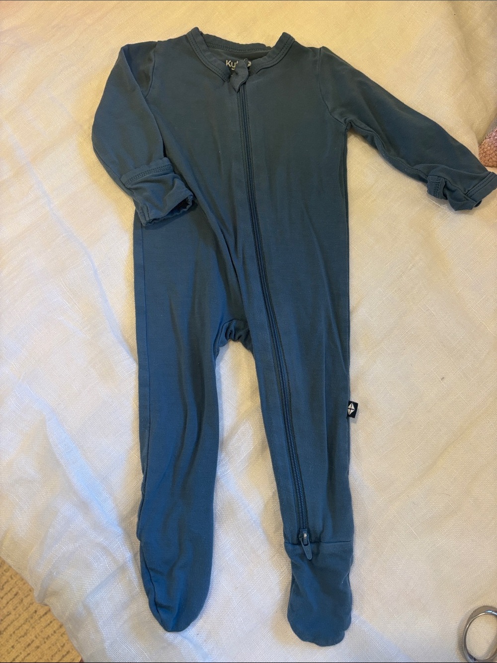Kyte BABY Deep Teal Footed Zip One-Piece